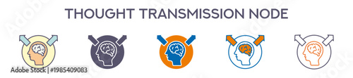 Thought Transmission Node Element For Design Graphic - Multi Styles. Vector Illustration Of Two Colored And Black. Multiple Icons Designs Can Be Used For Mobile, Ui, Web 