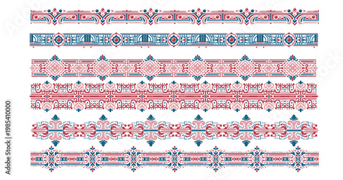 Floral border collection with vintage motif design and elegant ornamental edges for graphic design use