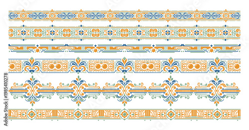 Vintage floral ornamental border collection with elegant decorative edges for graphic design and invitations