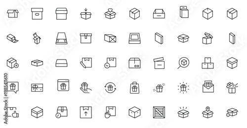  elegantly crafted gift box packaging icon set perfect