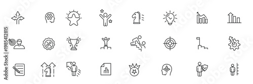  growth and success line icons collection big ui icon set 