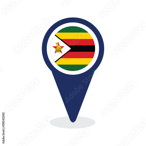 Map Pointer with saint zimbabwe flag Free Download Map Pointer with saint zimbabwe flag - GFXLoad