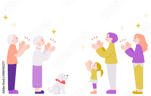 老若男女が拍手するシーン イベントや発表のイメージ