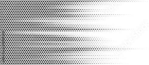 Set of halftone dots gradient pattern texture isolated on white background. Straight dotted spots using halftone circle dot raster texture. Vector blot half tone collection.