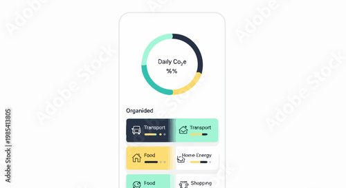 Modern Financial App Design: A contemporary financial application interface showcases intuitive data visualization, providing an at-a-glance view of daily financial insights.