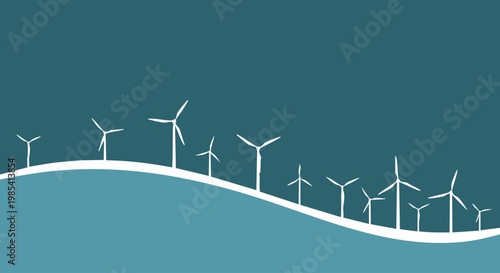 Renewable Energy Landscape: A clean and sustainable vision of a wind farm, harnessing the power of the wind to generate eco-friendly electricity.