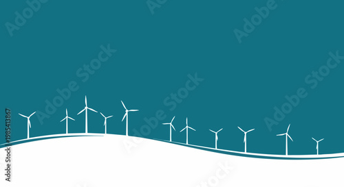 Wind Turbine Energy: Silhouette wind turbines gracefully capture the power of the wind, standing as symbols of sustainable energy and environmental consciousness.