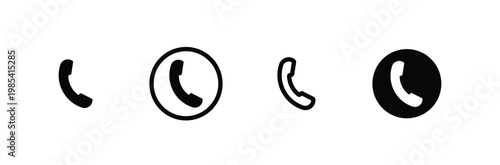 Telephone call sign. Contact icon phone mobile call. Contact us. Contact us symbol. Cell phone pictogram. Ringing phone icon set. Phone call icon set in black vector illustration.