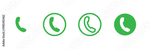 Green phone call illustration. incoming outgoing symbol set collection. contact icon. dial pad in green colour. answer sign. call icon. phone ringing set vector