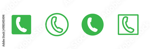 Green phone call illustration. incoming outgoing symbol set collection. contact icon. dial pad in green colour. answer sign. call icon. phone ringing set vector