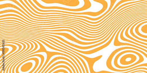 Creative yellow optical illusion background with deformed lines and distorted stripes, experimental line warping and layered distortion effects, graphic illustration