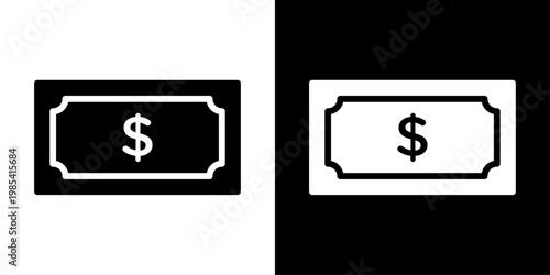 Cash icon in solid style representing paper money, payment, financial transaction, currency exchange and business finance concept.