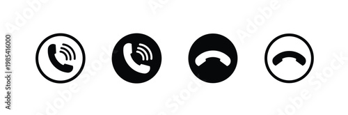 Telephone call sign. Contact icon phone mobile call. Contact us. Contact us symbol. Cell phone pictogram. Ringing phone icon set. Phone call icon set in black vector illustration.