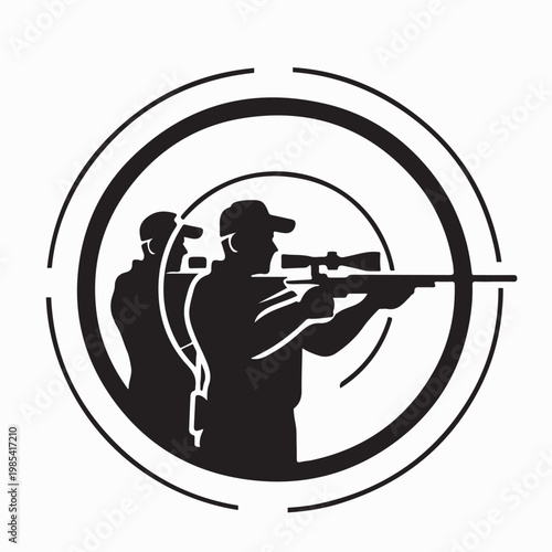 Shooting Sport Competition Logo Vector Design on White Background