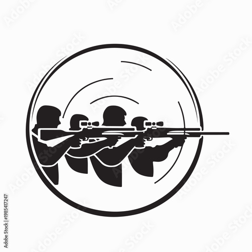 Shooting Sport Competition Logo Vector Design on White Background