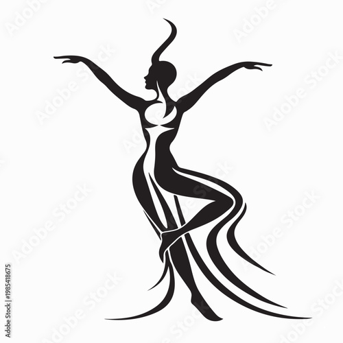 Aerobic Workout Studio Logo Vector Design Isolated On White Background