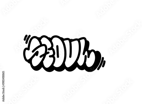 Photography textured graffiti throw up bubble style letter SEOUL city name isolated design