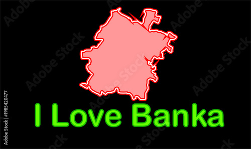 Glowing map of Banka high quality professional illustration image graphic suitable for digital media marketing presentations and creative design proje