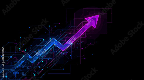 This vibrant abstract image evokes a futuristic digital landscape. Perfect for representing technology, innovation, or networking in modern design pro