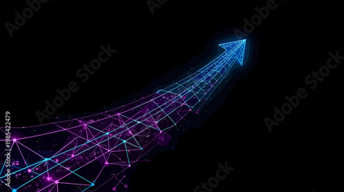 A vibrant, abstract background with glowing neon shapes. Perfect for modern designs, tech presentations, or futuristic marketing materials, evoking a 