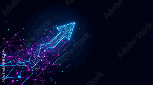 This vibrant abstract image depicts a neural network, symbolizing complex connections and digital intelligence. Perfect for illustrating concepts like