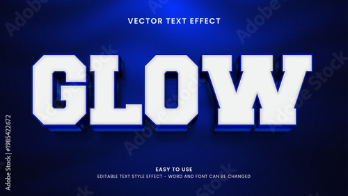 glow editable text effect 3d vector