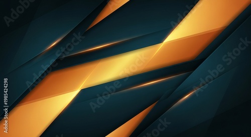 Luxury abstract geometric background with dark and golden layers