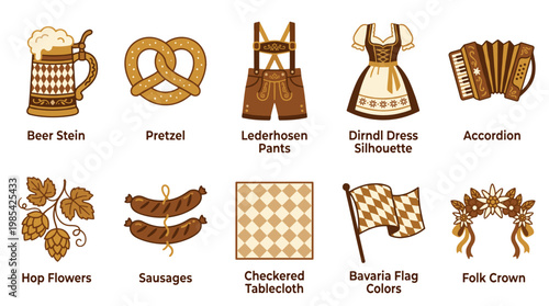 Collection of traditional german food and cultural items