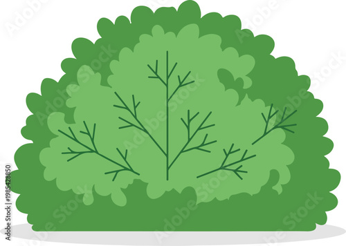 Green bush vector illustration, perfect for nature and gardening projects