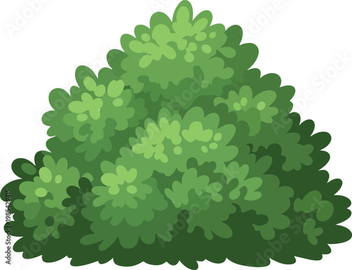 Vibrant green bush illustration, lush foliage for landscaping and garden design projects