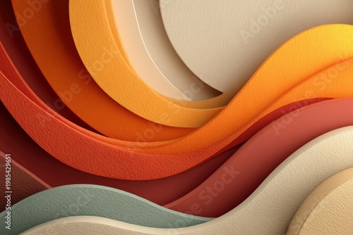 Serene layered paper background with soft curves and copy space