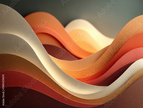 Modern abstract paper layers background with clean curved forms