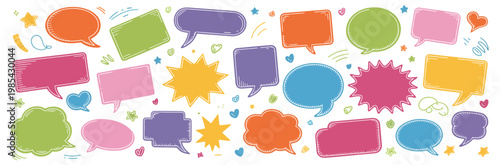 Bubble text frame with crayon speech cloud, comic pencil chat box with chalk grunge texture, pastel pen hand drawn vector illustration, playful doodle style, kids design elements for messages, notes