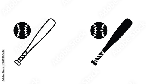 Baseball Equipment Icons Sports Game Vector