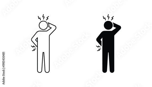 Painful Person Icon Medical Symptom Representation