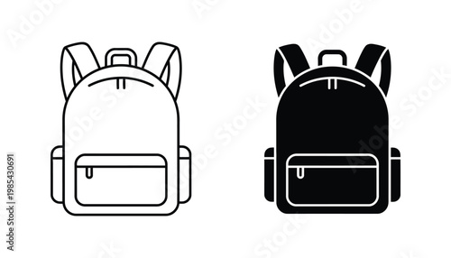 Backpack Icon Vector Symbol School Travel Gear Business Essentials