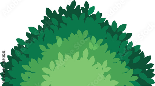 Green lush foliage bush illustration with a rounded shape, perfect for nature and garden designs