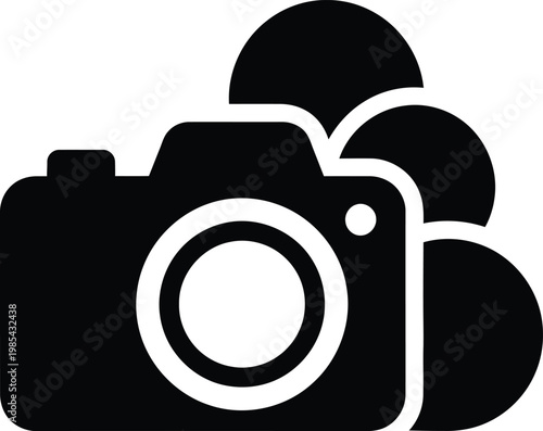 Cloud Storage Photography Camera Icon for Online Photo Backup and Syncing Service