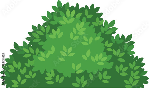 Vibrant green leafy bush illustration, lush vegetation, natural plant growth, perfect for garden and nature themes