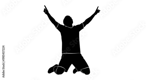 Man jumping in the air triumphantly.