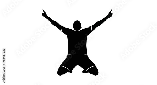 Man jumping in the air triumphantly.