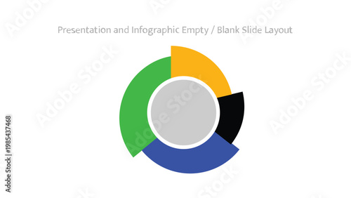 Radial segmented chart with colorful sections for data display on a blank infographic layout