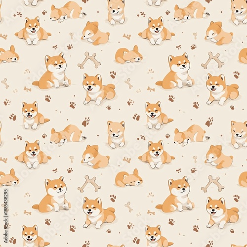 Vector illustration set of a seamless pattern with funny cartoon cats and cute farm animals like pigs and cows for a baby pet character collection