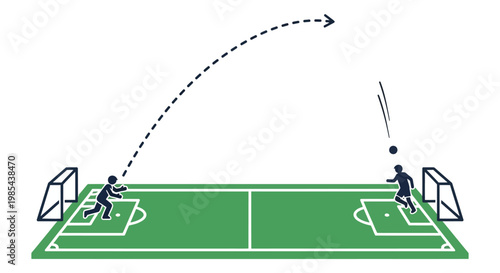 Two soccer players on green field.