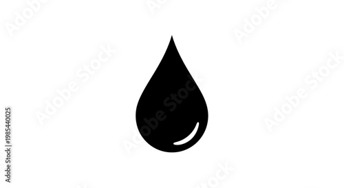 Bild auf Leinwand A simple black teardrop shape on a white background