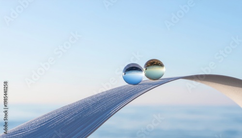 Glass balls on paper.