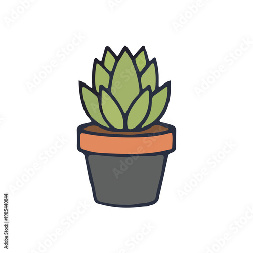 Cute Hand Drawn Succulent Plant Icon