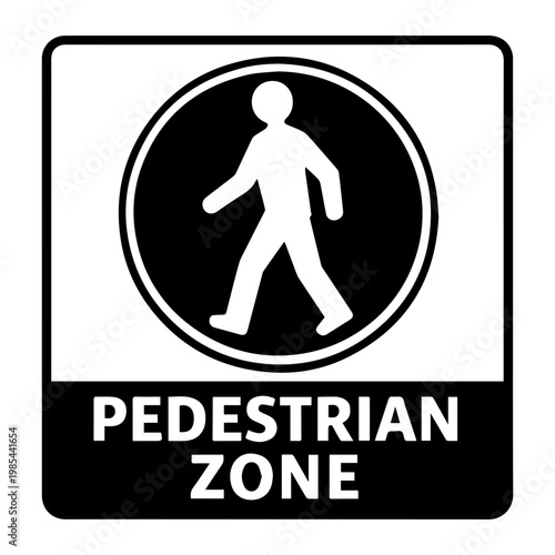 Pedestrian only signage icon with transparent background walkway symbol
