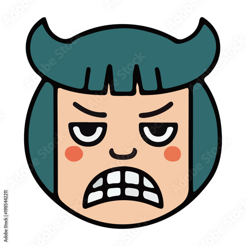 Angry Cartoon Character Face Icon