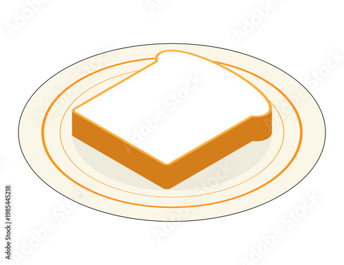 シンプルな食パンのアイソメトリックイラスト